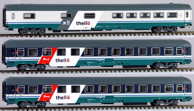 Set of 3 Passenger cars of EuroNight "Thello" running between Venezia and Paris (Set 2)<br /><a href='images/pictures/ACME/55083.jpg' target='_blank'>Full size image</a>